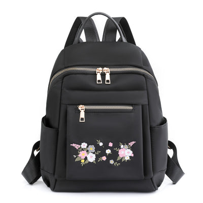 Black Bloom Flower Backpack