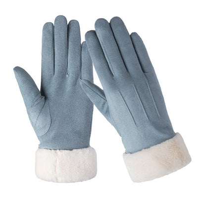 Teplé modré rukavice