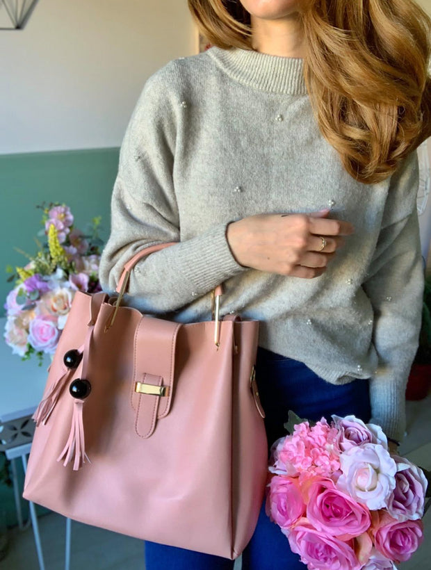 Nastavte ilonu otevřené růžové tašky - 3 kusy