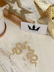 Elegantní tvar hadů zlatých náušnic