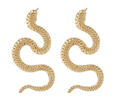 Elegantní tvar hadů zlatých náušnic